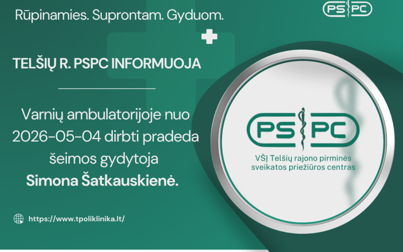 Aktuali informacija Varnių ambulatorijos pacientams