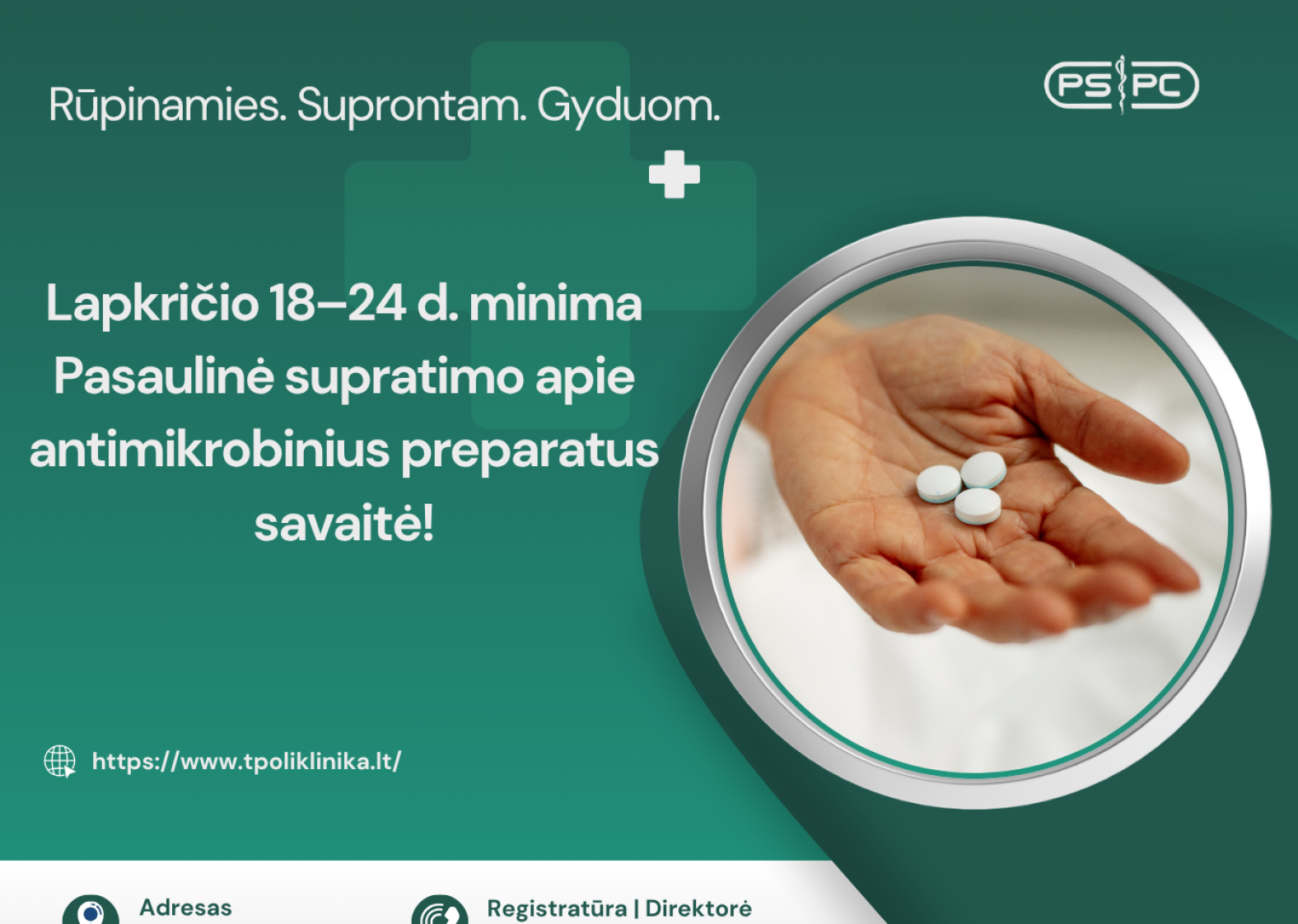 Lapkričio 18–24 d. minima Pasaulinė supratimo apie antimikrobinius preparatus savaitė