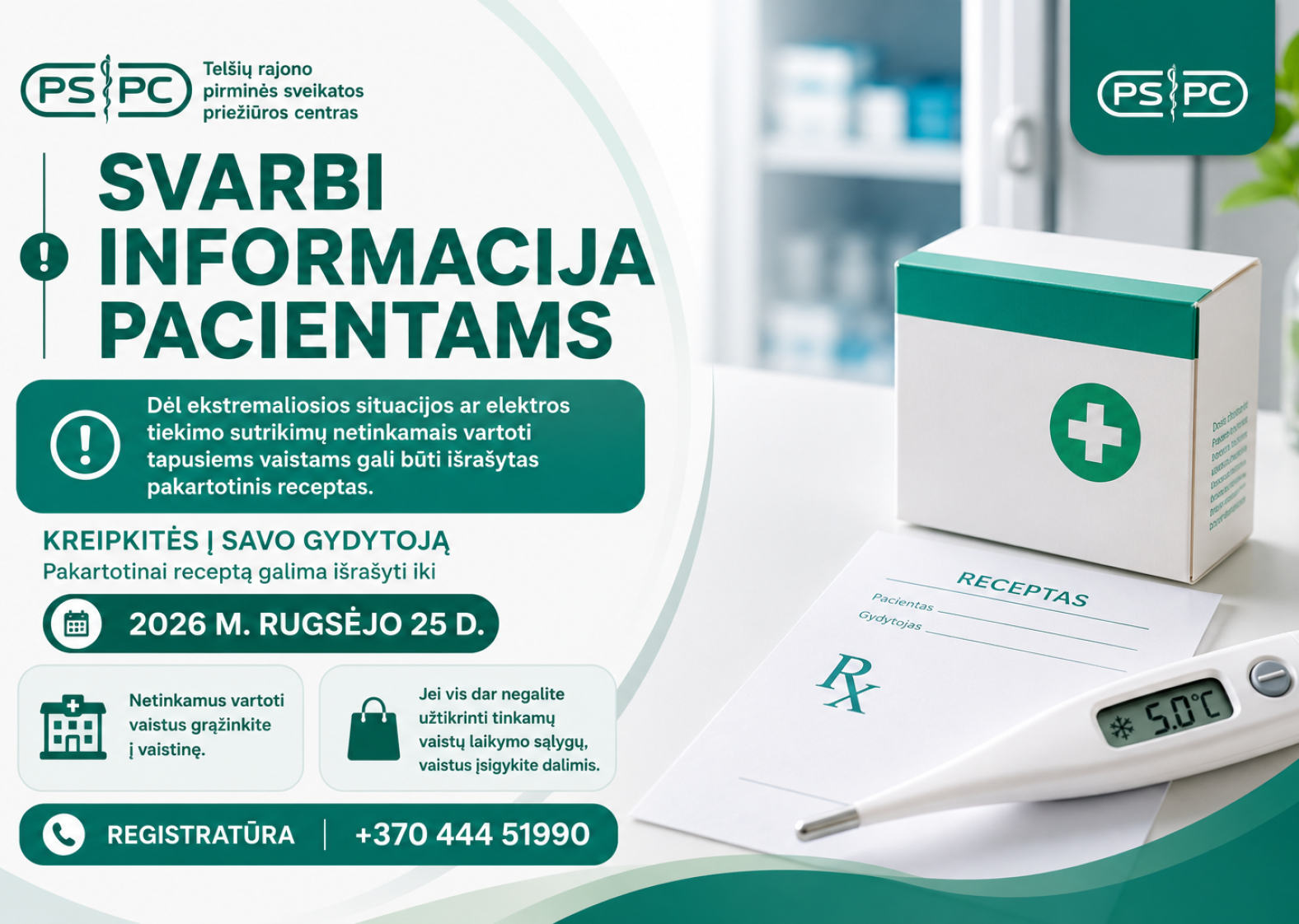 SVARBI INFORMACIJA PACIENTAMS